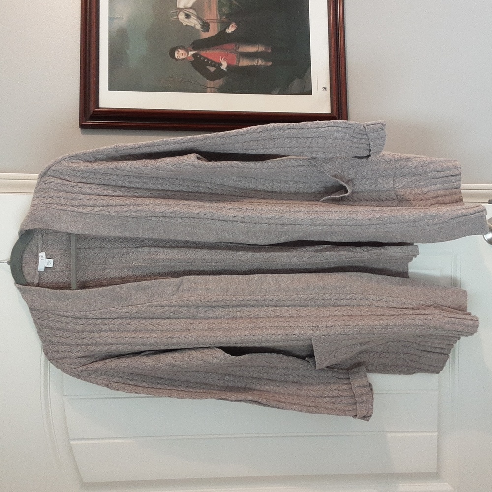 XL J Jill Cable Knit Long Cardigan